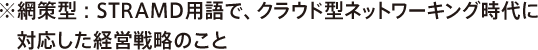 ※網策型：STRAMD用語で、クラウド型ネットワーキング時代に対応した経営戦略のこと